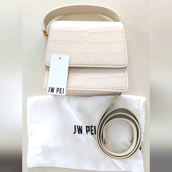 JW PEI Handbags - JW PEI Cream Top Handle Bag with Longer Strap Option And Gold Hardware